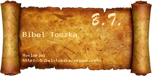 Bibel Toszka névjegykártya